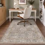 Vintage 5x6 Office Chair Mat for Hardwood Floors, Moss Non-Slip Desk Rug