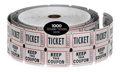 Raffle Ticket: Double Roll of 1000 Tickets (White)