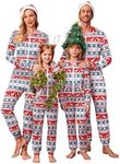 Ekouaer Christmas Matching Family Onesie Pajamas Hoodie One Piece Pajamas Zipper Thermal Sleepwear with Pockets Family Christmas Deer Print L