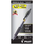 Pilot G2 Retractable Premium Gel Ink Roller Ball Pens, Bold Point, Black Ink, Dozen Box -31256