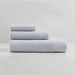 Calvin Klein - Bath Towels Set, Soft & Absorbent Bathroom Decor, Zero Twist Construction (Entwine Solid Grey Mist, 3-Piece)