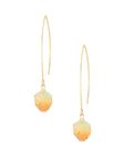 El Regalo Cute & Elegant Flower Bud Drop Long Hook Earrings- Super Elegant & Classy Gradient Color Flower Bud Earrings for Girls & Women, Contemporary Design (Marigold Yellow)