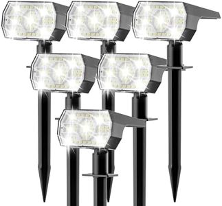 SUNKENET Lot de 6 Spot Solaire Exterieur Outdoor, 56 LEDs 3 Modes Lampe Solaire Exterieur Jardin, Fonction 2 en 1 et IP65 Étanche Projecteur Solaire Exterieur Pour Jardin, Cour, Allée, Chemin