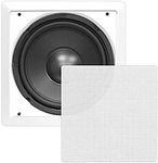 Pyle Ceiling Wall Mount Enclosed Speaker - 360 Watt Stereo In-wall / In-ceiling 10" Enclosed Full Range Subwoofer Speaker System - 40Hz-3kHz Frequency Response, 8 Ohm, Flush Mount PDIWS10 (White)