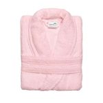 Umbrella Outdoors Premium Cotton Terry Toweling Bathrobe - Unisex Spa & Hotel Quality Gown, Extra Soft & Absorbent Thick Towel Bathrobes for Men & Women Towel (UK, Alpha, M, Regular, Regular, Pink)
