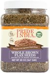 Pride Of India - Whole Brown Flax Seeds - Omega-3 & Lignan Superfood, 1.25 Pound (20oz) Jar