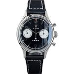 Sugess Man Watches Seagull 1963 Mechanical Movement Manual Wind Stainless Steel Wrist Watches Waterproof Sapphire Chronograph Watch Military Pilot for Man Gifts(Black 38MM)