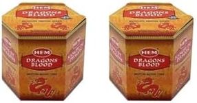 Backflow Incense Cones (Dragon Blood - Pack of 2 Boxes) Total 80 Cones - HEM Incense from India