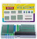 ALLECIN 20-Piece PCB Board PCB Board Kit 20 Pieces Two Faces Prototype Printed Circuit Board 20 Pieces Connectors 40 Pin Header Male/Female 18 Pieces 2Pin 3Pin Screw Terminal Block 5 mm (58 Pieces)