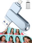 Photo Stick Flash Drive for iPhone 512GB, Thumb Drives Memory Stick, Photostick High Speed External Storage for iPhone/Android/iPad/iOS/PC/Computer and More Smart Devices Gray