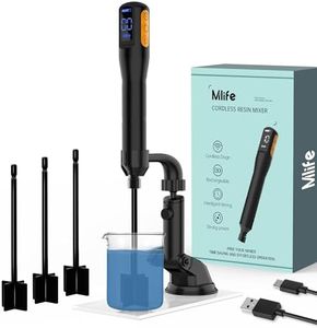 Mlife Mezclador de Resina Mejorado, Agitador Eléctrico de Resina Epoxi, Mezclador de Pintura y Mezclador Temporizado de Resina Epoxi para Resina Epoxi, Mezclado de Silicona, Moldes de Resina(Negro)