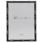 Lawrence Frames 5x7 Black Polished Metal Picture Frame with Bamboo Design