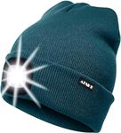 ATNKE LED Lighted Beanie Cap,USB Rechargeable Running Hat Ultra Bright 4 LED Waterproof Light Winter Warm Gifts for Men and Women/Olive Green