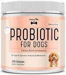 StarryVet Probiotics for Dogs - 5 Billion CFU's, Digestive Enzymes, Prebiotics - Dog Allergies, Diarrhea, Bad Dog Breath, Constipation, Gas, Yeast, Hot Spots - Powder - Made in Canada -100 Grams