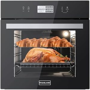 GASLAND 24 Inch Electric Wall Oven, ETL Certified, 2.6 Cu.ft Built-in Single Wall Oven, 12 Cooking Functions, 3D Heating, Convection Oven with Rotisserie, Touch Control, Safety Lock, Black