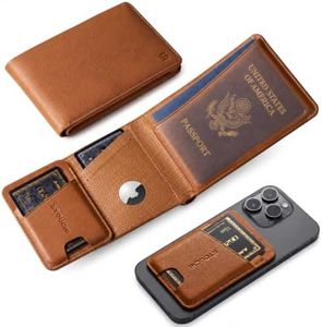 Top-Grain Leather Passport Holder for Travel with AirTag Slot RFID Blocking