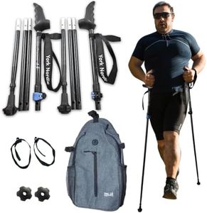 York Nordic Motivator Super Duty Swift Connect Travel Poles for Big & Tall, Balance and Rehab - Heavy Duty Poles with XL Motivator Stability Grips - for Heights 4' to 7' and for Weights up to 300lbs