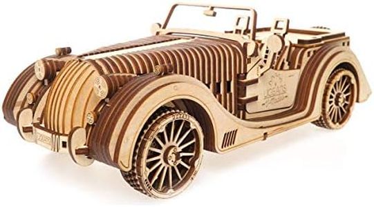Ugears 3d Puzzles For Adults 14+ VM-01 Roadster Vehicle Mechanical Models Wooden Puzzle Brain Teaser Construction Craft Kits For Adults DIY Puzzle Learning Toys Eco Friendly Woodcraft Building Set