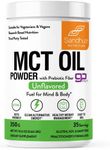 Sandhus’s MCT Oil Powder With Prebiotic Fiber| 35 Servings| Organic - Keto|Fatty Acid Fuel for Body + Brain| 100% coconut oil derived, Easy to mix in tea and coffee, creamer - 10.6 Oz|