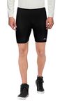 B-TUF Flexi Compression Half Tights Lycra Skin Shorts for Cycling Gym Cricket Fitness Yoga Sports Outdoor for Mens and Womens (Black) - Size: XXL