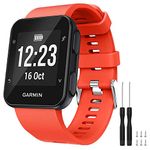 GVFM Band Compatible with Garmin Forerunner 35, Soft Silicone Replacement Watch Band Strap for Garmin Forerunner 35 Smart Watch, Fit 5.11-9.05 Inch (130-230 mm) Wrist (Orange Red)