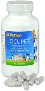 Ocupet Advanced Vision & Eye Health Supplement for Cats & Small-Medium Dogs, Packed with Natural B12, Grape Seed Extract & Lutein to Support Pets with Diabetes or Eye Related Conditions-90 Capsules