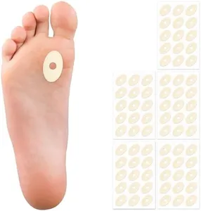 75 Pcs Corn Pads for Toes & Feet, Soft Foam Callus Cushions with Self-Adhesive, Oval Shape for Bottom of Foot, Reduce Friction and Pain, Waterproof, Beige