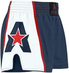 Anthem Athletics Muay Thai Shorts Men, Muay Thai Shorts Women - Kickboxing Short Boxing Trunks 5050 Classic Infinity Resolute - Navy, White & Red G2 - XX-Large