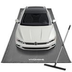 VIVOHOME Containment Mat (7'9" x 18') with Stay Put Corner, PVC Garage Floor Mats, Heavy Duty Garage Parking Mat with a Squeegee, Gray