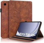 CXTCASE Samsung Galaxy Tab A9+/A9 Plus 2023 11 Inch (SM-X210/SM-X215/SM-X216B) Case Embossed Tree PU Leather Case Wallet Flip Cover Stand Function Tablet Case for Samsung Galaxy Tab A9+ - Brown