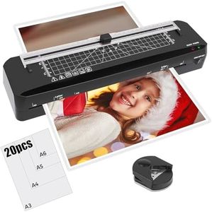 Laminator A3 Laminator Machine 70 Seconds Fast Warm-up,13 Inch Cold and Thermal Lamination with 20 Laminating Sheets, 5-in-1 Laminating Machine with Paper Trimmer for Home Office Use (LAM00004US)