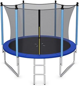 Goplus Trampoline 8FT 10FT 12FT 14FT 15FT 16FT, ASTM Approved Outdoor Recreational Trampolines W/ Enclosure Net, Ladder, Weatherproof Combo Bounce Trampoline for Backyard Kids Adults (10FT,