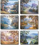 Cinnamon Bradley's Streams Placemats 6-Pieces Set, 34 x 26.5 cm, Multicolor