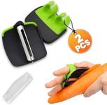 2 Pack Finger Grip Vegetable Peelers for Kitchen - Carrot Peeler, Potatoes Peeler, Palm Peeler - Silicone Veggie Peeler for Kitchen Fruit Peeler Kitchen Peeler - Potato Peeler Hand Peeler