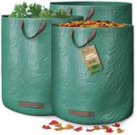 GardenGloss® Garden Waste Bags Heavy Duty with Handles (3pcs) - 272L High Capacity Garden Bag - UV Stable and Water Repellent - Reusable