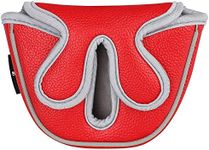 Big Teeth Golf Head Covers Mid Mallet Putter Cover Fit for Odessey Backstryke Center Shaft Putter (Red)