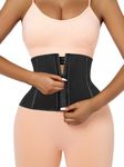 Atbuty Short Torso Waist Trainers Cincher Corset Underbust Body Shaper Latex Sport Girdle, Black (9'' Short Torso, 9 Bones,zipper), Large