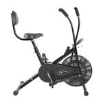 FIRST CHOICE FC 110BS Air Bike Exercise Cycle with Moving or Stationary Handle | with Back Support Seat | Adjustable Resistance with Cushioned Seat | Fitness Cycle for Home Gym| Weight Capacity 110KG