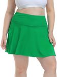 HDE Women's Plus Size Tennis Skort Pleated Athletic Golf Skirt with Shorts, Green, 3XL