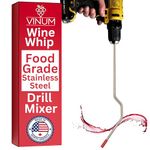 Wine Beer Degasser Whip for Wine Making | 15.5” Stainless Steel 316 - Drill Mixer Rod Attachment Wand | Winemaking, Brewing, Mead, Kombucha, Lees Supplies | Mixing Stirring, De-gassing, Agitator Tool