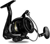 Fishdrops Fishing Reels Spinning, 5+1BB Anti-Reverse with Left/Right Interchangeable Golden Handle, 7.5 oz Ultralight Spinning Reels, 5.5:1 High Speed with Deep/Shallow Aluminum Spool for Freshwater