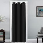 H.VERSAILTEX Doorway Curtain Blackout Closet Door Curtain Room Divider Window Treatment Curtain for Bedroom Thermal Insulated Privacy Drape Soundproof Grommet, 42 x 80 inches, 1 Panel, Black