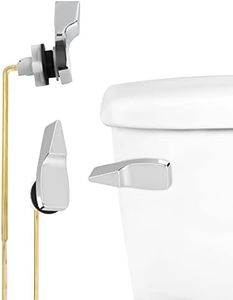 Hibbent Toilet Handle Replacement, Front Mount Tank Flush Lever Handle Compatible with American Standard, Toilet Trip Lever with Stainless Steel Flapper Chains, Toilet Repair Handle, Chrome