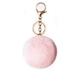 Pom Pom Keychain Artificial Faux Rabbit Fur Ball Keychains Fluffy Tote Pendant Car Bag Charm,Light pink