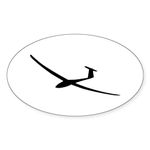 CafePress Black Glider Logo Sailplane Oval Sticker Oval Bumper Sticker Car Decal