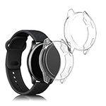 kwmobile Case Compatible with OnePlus Watch Case - 2x TPU Silicone Fitness Tracker Cover - Transparent/Transparent