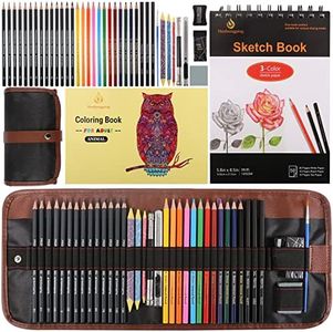 Drawing Sketching Pencils Set – 41-Piece Drawing Sketch Pencils Kit with 50-Page Sketchbook and Coloring Book, Drawing Sketching Pencils Kit for Kids 5-8 8-10 10-12 Teens Adults Beginners Artists