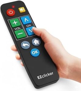 Big Button Universal TV Remote for Seniors, Simple Easy to Use, Dementia Products for Elderly (Black) Works with Major TV Brands, NOT for Streaming (2xAAA Batteries Not Included)