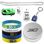 Xzyden Rubber Bracelets,9 PCS Silicone Wristbands Bracelet, Basketball Accessories with Basketball Bracelet Keychain Necklace Basketball Gift Set for Man Teen