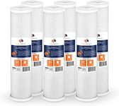 Aquaboon 4.5 x 20 Water Filter 5 Micron Carbon Block Water Filter Replacement Cartridge Large Capacity for Whole Home Water Filtration Compatible with Pelican Water PRL-RCL, Pentek EP-20BB (6 Pack)